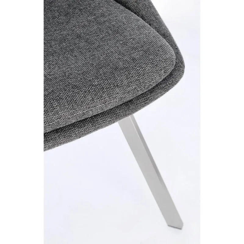 Set di 2 Sedie Imbottite in Tessuto con Gambe in Acciaio - GRIFFIN
