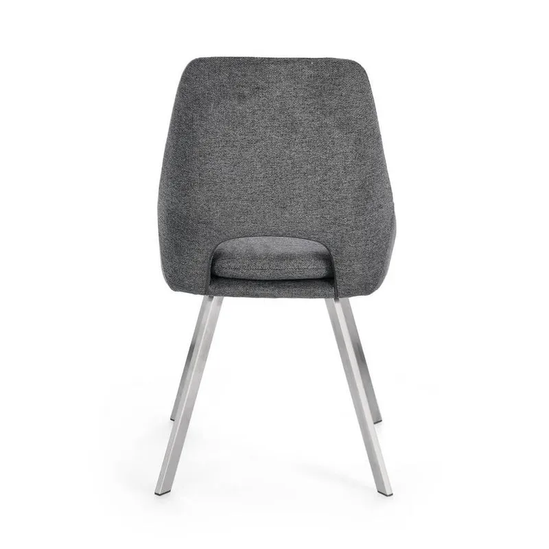 Set di 2 Sedie Imbottite in Tessuto con Gambe in Acciaio - GRIFFIN