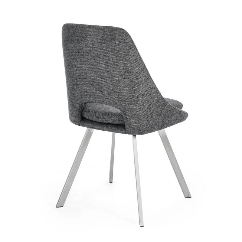 Set di 2 Sedie Imbottite in Tessuto con Gambe in Acciaio - GRIFFIN