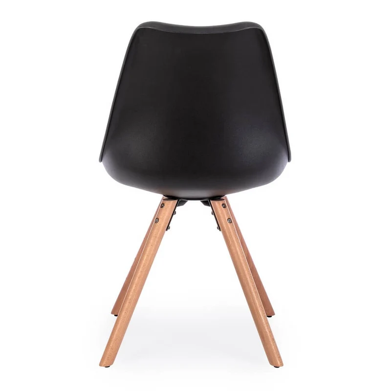 Set di 4 Sedie Design Nordico con Cuscino in Similpelle e Gambe in Faggio - FIO