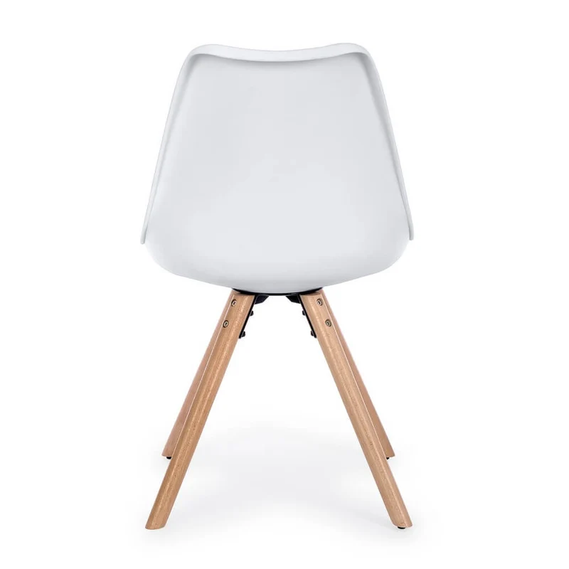 Set di 4 Sedie Design Nordico con Cuscino in Similpelle e Gambe in Faggio - FIO
