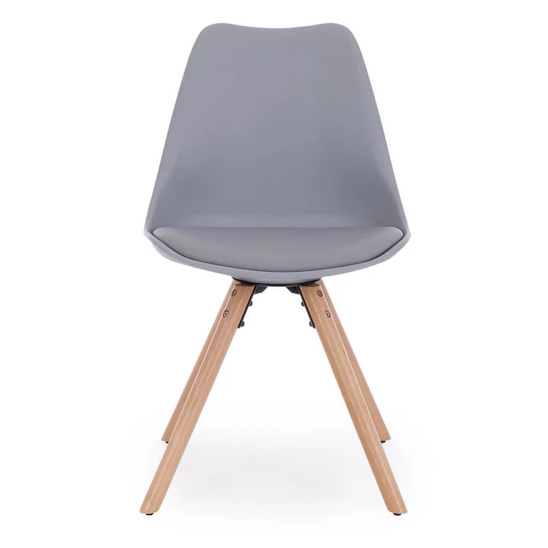 Set di 4 Sedie Design Nordico con Cuscino in Similpelle e Gambe in Faggio - FIO