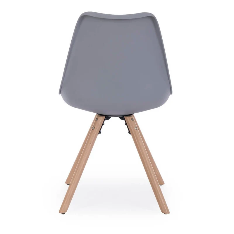Set di 4 Sedie Design Nordico con Cuscino in Similpelle e Gambe in Faggio - FIO