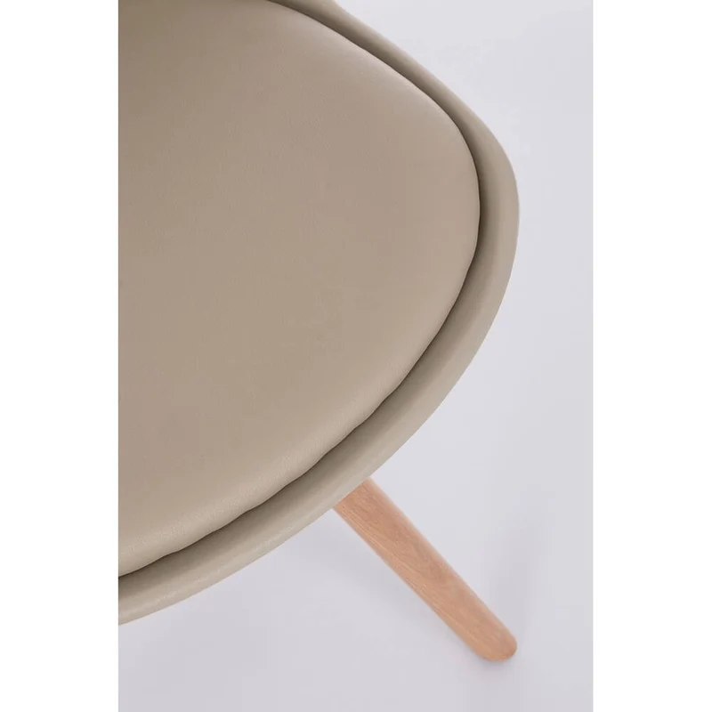 Set di 4 Sedie Design Nordico con Cuscino in Similpelle e Gambe in Faggio - FIO