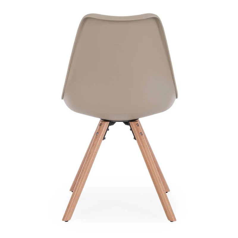 Set di 4 Sedie Design Nordico con Cuscino in Similpelle e Gambe in Faggio - FIO