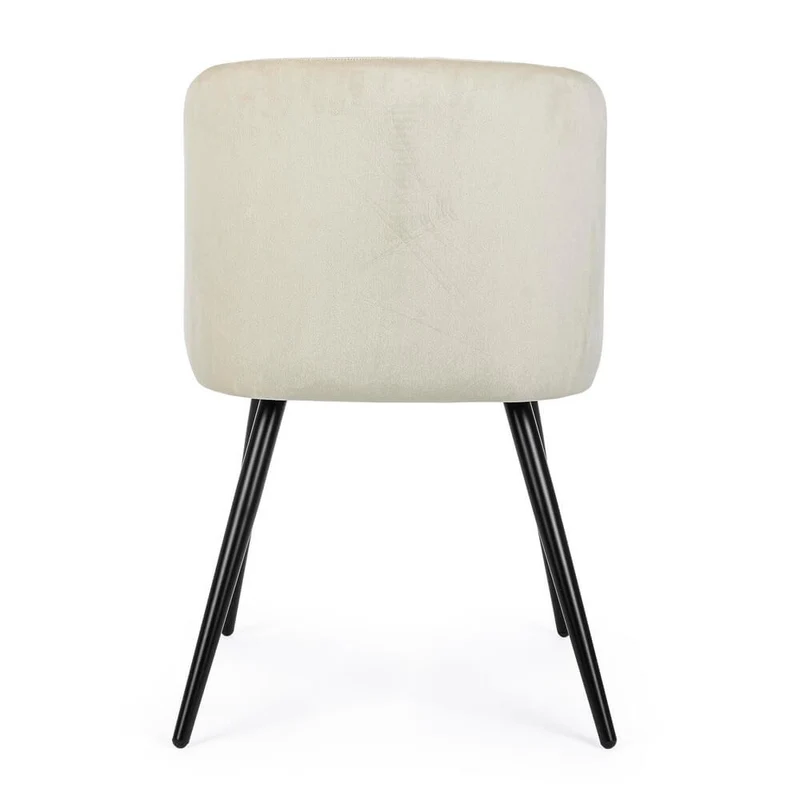 Set di 2 Sedie Imbottite in Velluto con Gambe in Acciaio - FELICIA