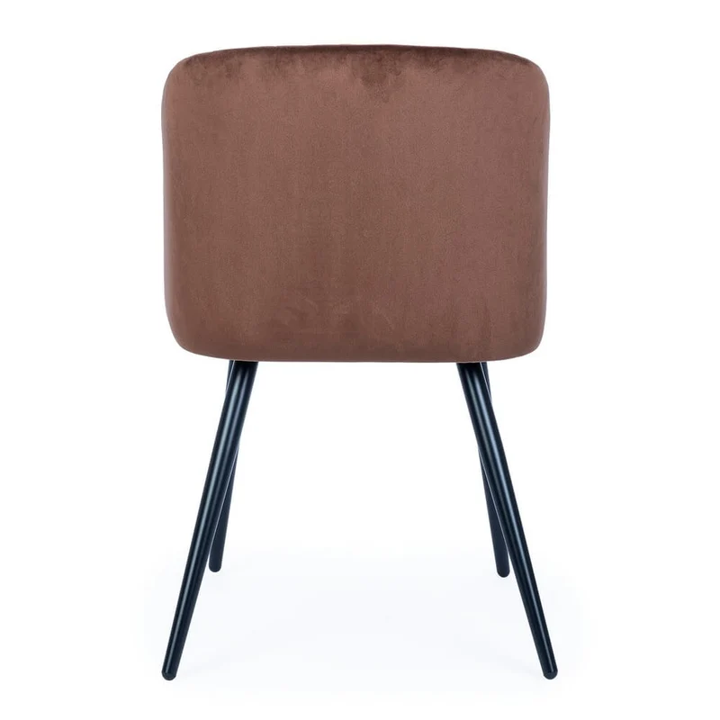 Set di 2 Sedie Imbottite in Velluto con Gambe in Acciaio - FELICIA