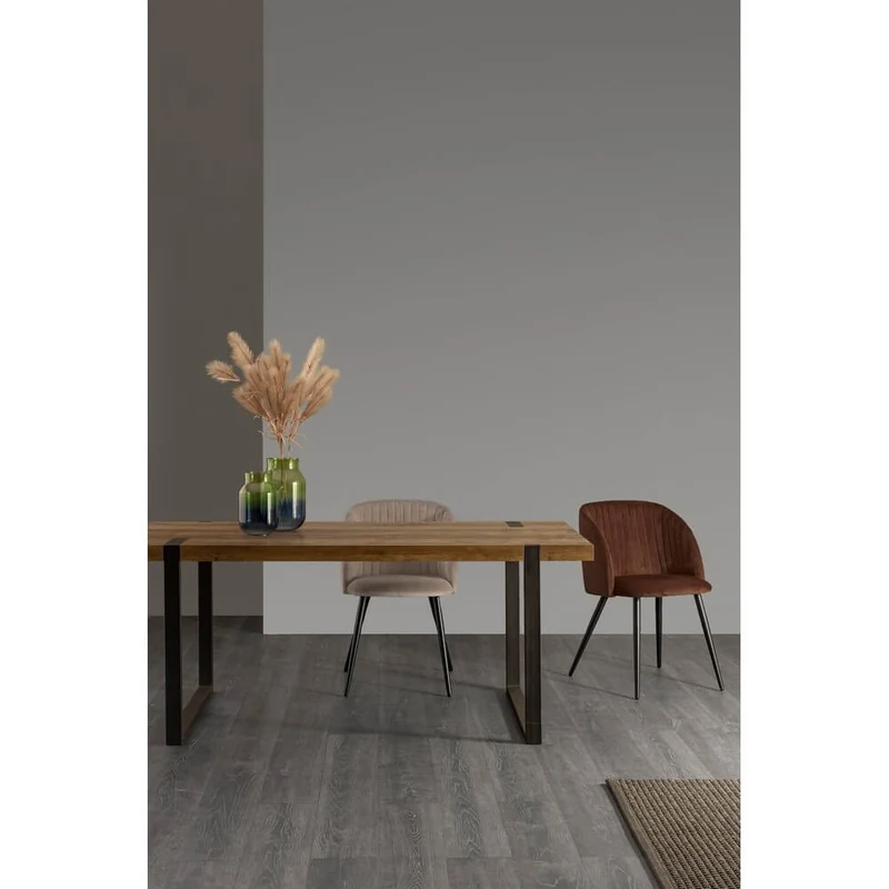 Set di 2 Sedie Imbottite in Velluto con Gambe in Acciaio - FELICIA