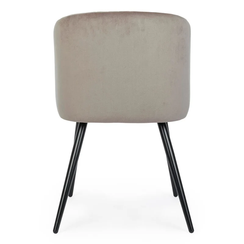 Set di 2 Sedie Imbottite in Velluto con Gambe in Acciaio - FELICIA