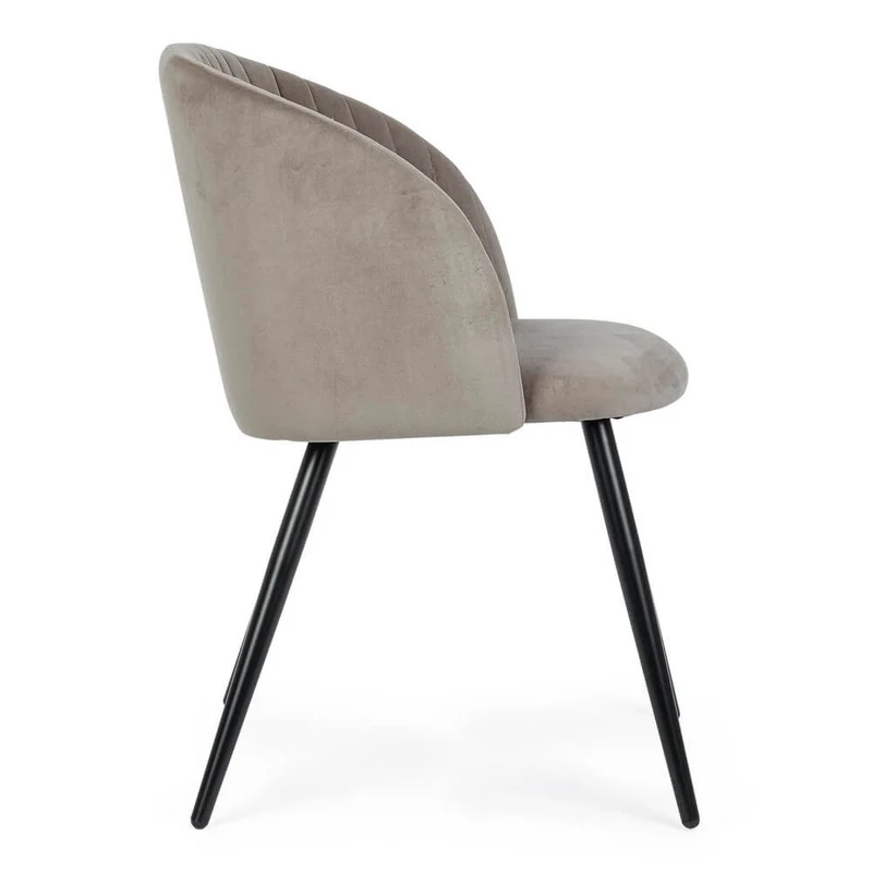 Set di 2 Sedie Imbottite in Velluto con Gambe in Acciaio - FELICIA
