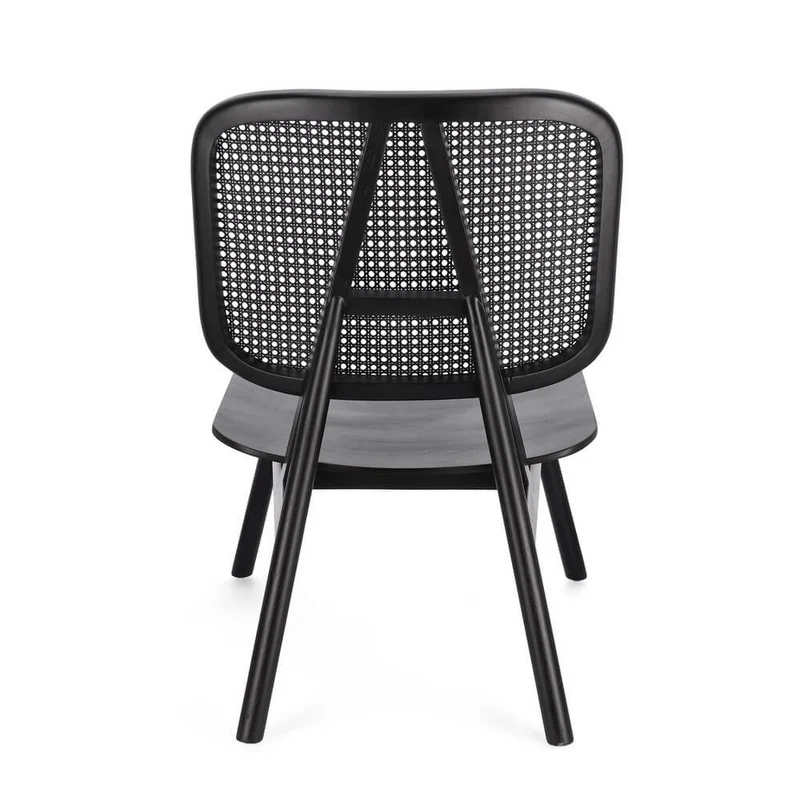 Poltrona Lounge in Legno Teak con Schienale in Rattan Intrecciato - ELOISE