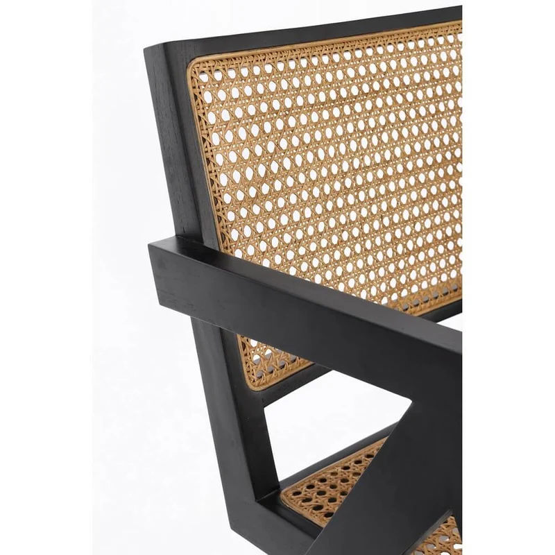 Poltrona Lounge in Legno di Teak con Schienale in Rattan - ELOISE