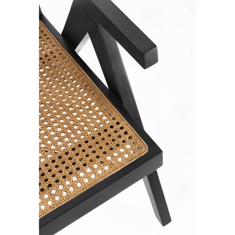 Poltrona Lounge in Legno di Teak con Schienale in Rattan - ELOISE