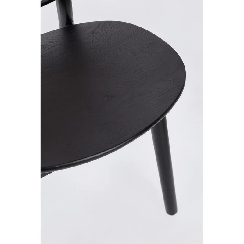 Sedia in Legno di Olmo con Schienale in Rattan Intrecciato - ELOISE