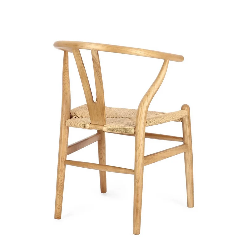 Sedia in Legno di Olmo con Seduta in Corda di Carta - DIANA