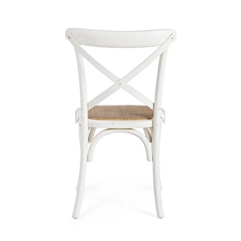 Sedia in Legno di Olmo con Seduta in Rattan Naturale - CROSS