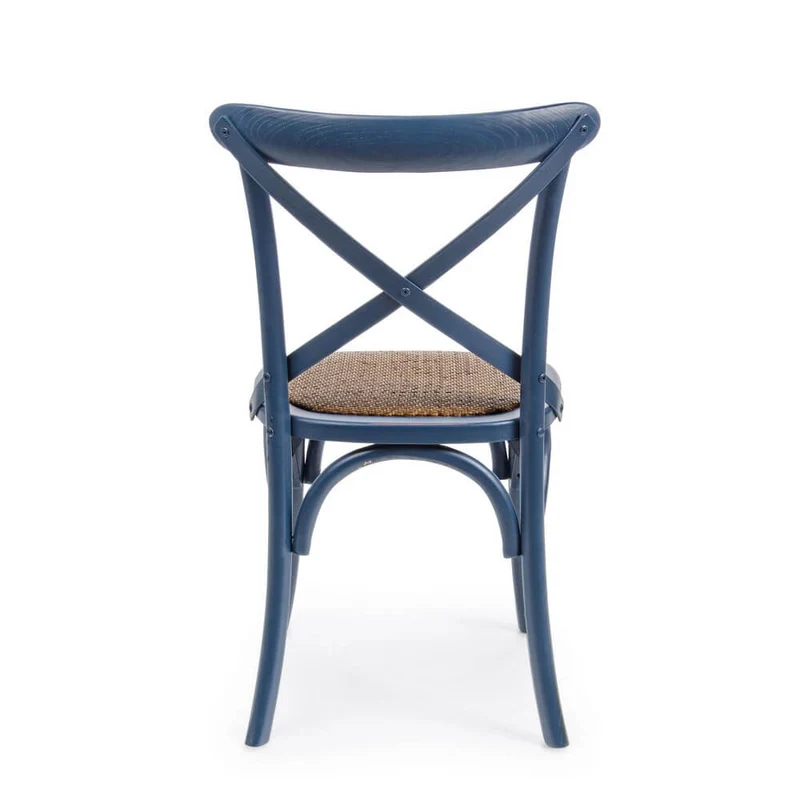 Sedia in Legno di Olmo con Seduta in Rattan Naturale - CROSS