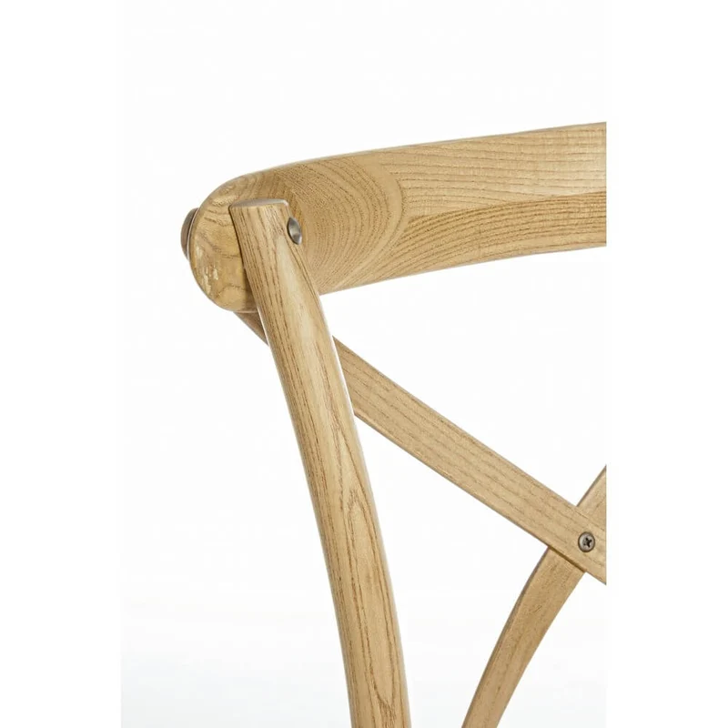 Sedia in Legno di Olmo con Seduta in Rattan Naturale - CROSS