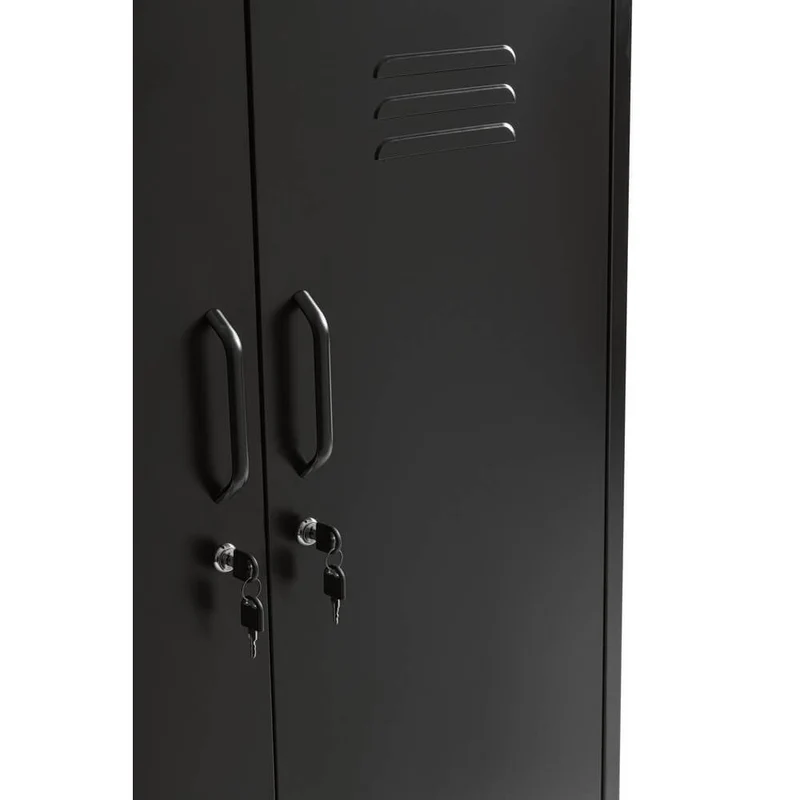 Credenza in Acciaio a 2 Ante Stile Industriale con Ripiani - CLIFTON