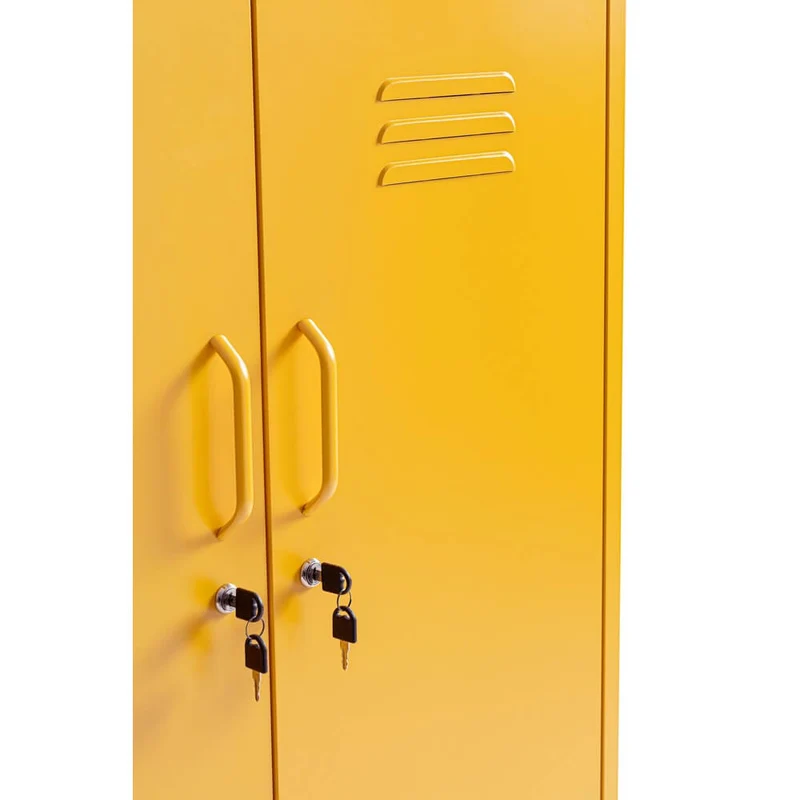 Credenza in Acciaio a 2 Ante Stile Industriale con Ripiani - CLIFTON