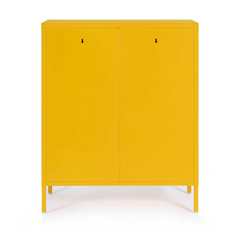 Credenza in Acciaio a 2 Ante Stile Industriale con Ripiani - CLIFTON