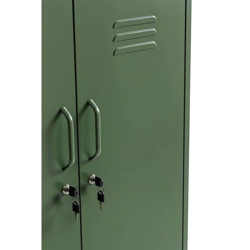 Credenza in Acciaio a 2 Ante Stile Industriale con Ripiani - CLIFTON