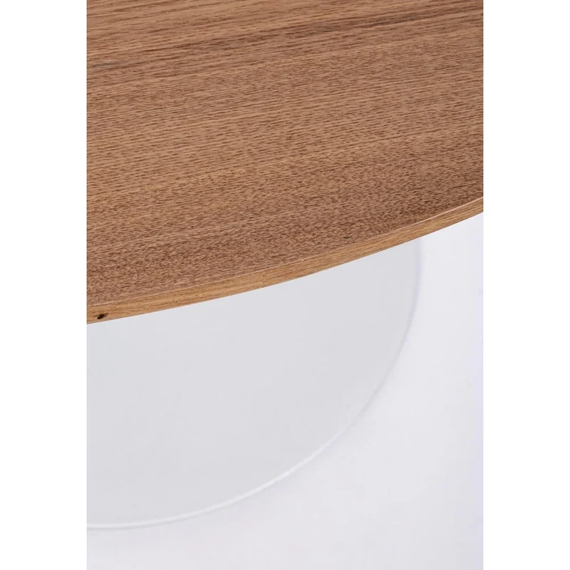 Tavolo rotondo bianco con base a tulipano in acciaio 100 cm - CLEO