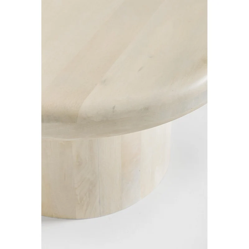 Tavolino rotondo in legno di mango naturale con base cilindrica H40 - CELESTIAL