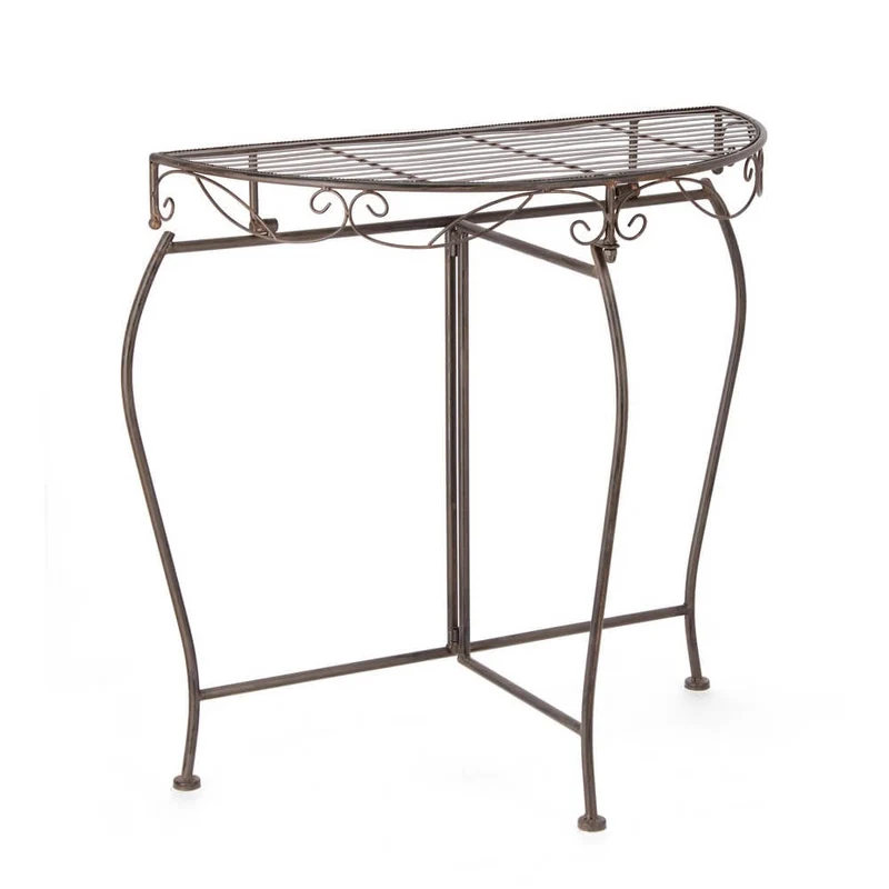 Set di 2 Consolle in Acciaio Verniciato Stile Ferro Battuto - EMMA