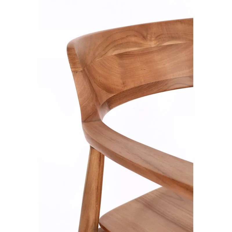 Set di 2 Sedie con Braccioli in Legno di Teak Naturale 59x57 - ELOISE