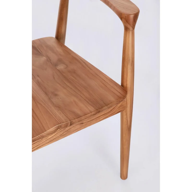 Set di 2 Sedie con Braccioli in Legno di Teak Naturale 59x57 - ELOISE