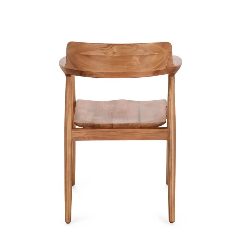 Set di 2 Sedie con Braccioli in Legno di Teak Naturale 59x57 - ELOISE