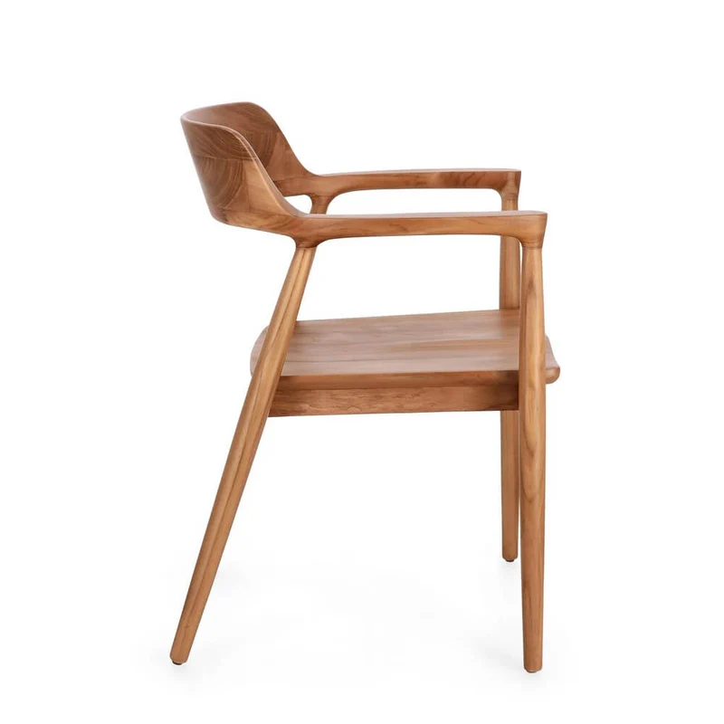 Set di 2 Sedie con Braccioli in Legno di Teak Naturale 59x57 - ELOISE