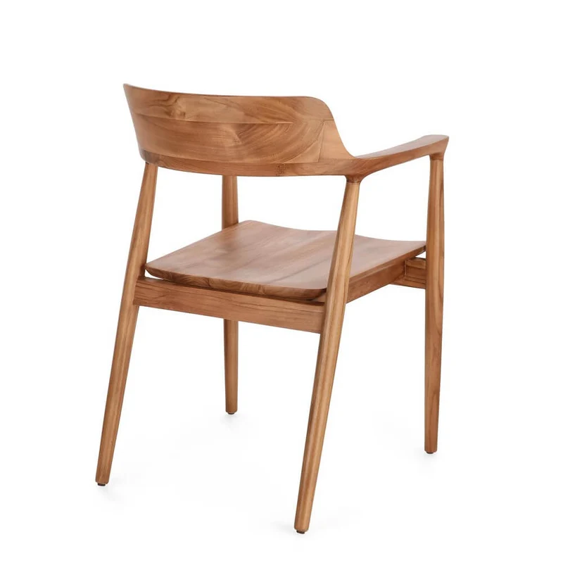 Set di 2 Sedie con Braccioli in Legno di Teak Naturale 59x57 - ELOISE