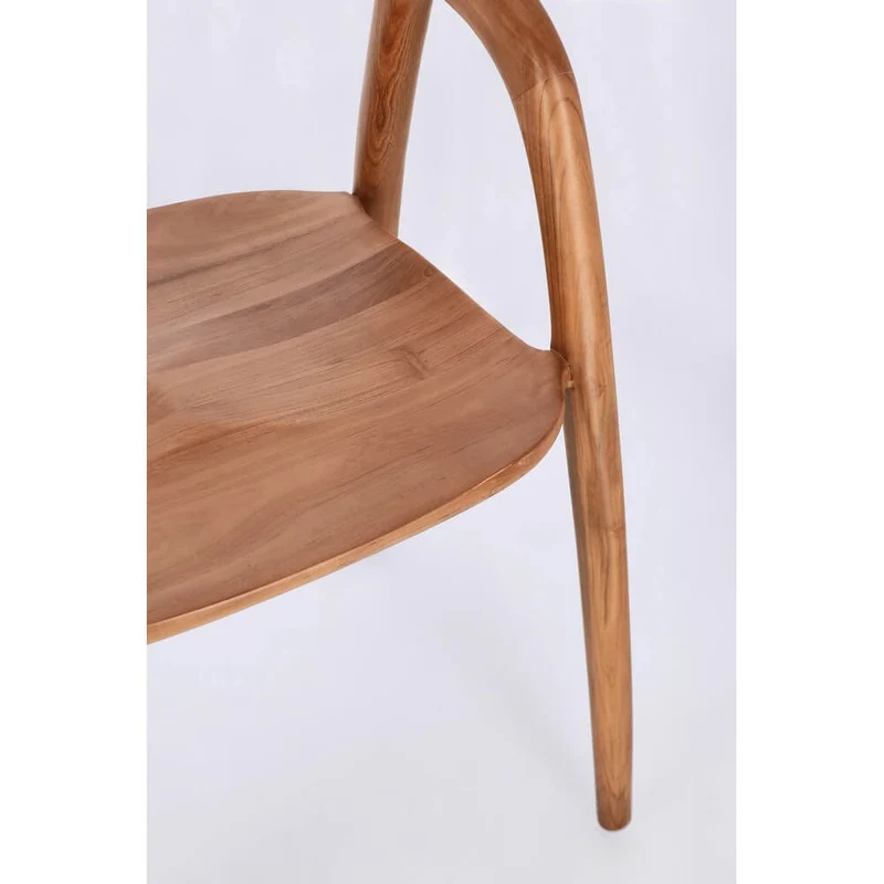 Set di 2 Sedie con Braccioli in Legno di Teak Naturale 54,5x56 - ELOISE