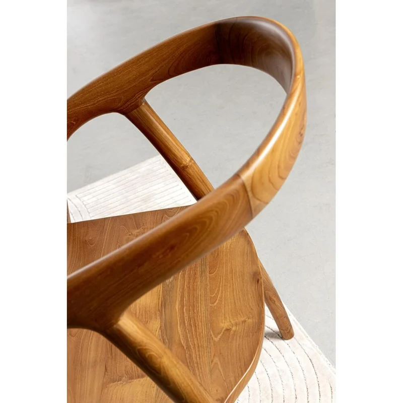 Set di 2 Sedie con Braccioli in Legno di Teak Naturale 54,5x56 - ELOISE