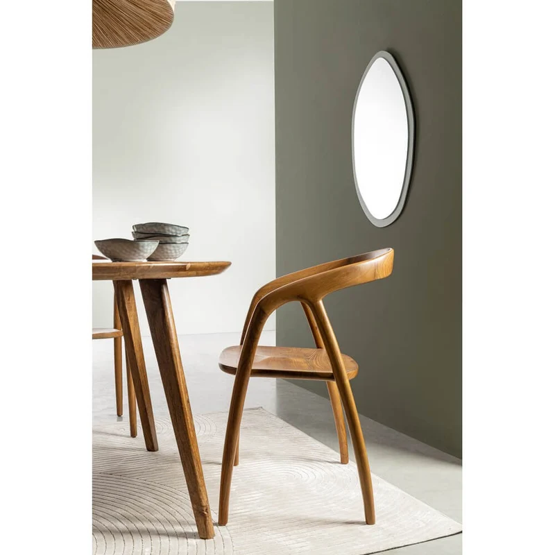 Set di 2 Sedie con Braccioli in Legno di Teak Naturale 54,5x56 - ELOISE