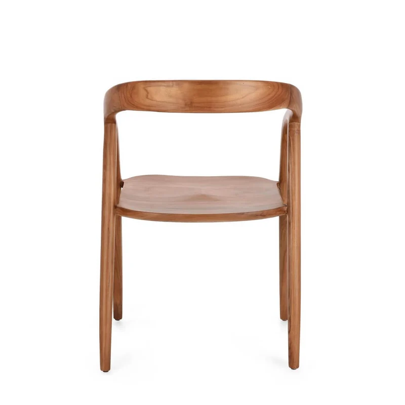 Set di 2 Sedie con Braccioli in Legno di Teak Naturale 54,5x56 - ELOISE