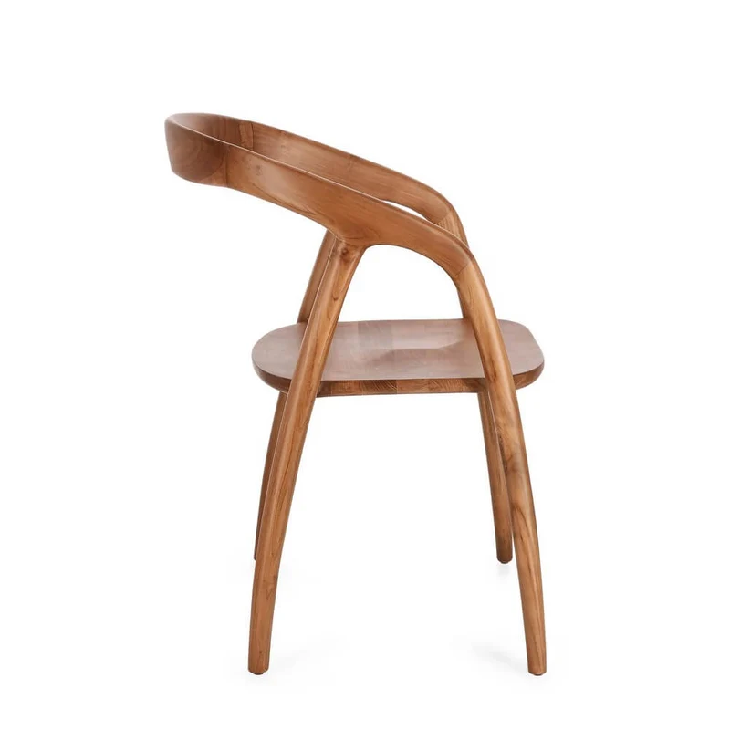 Set di 2 Sedie con Braccioli in Legno di Teak Naturale 54,5x56 - ELOISE
