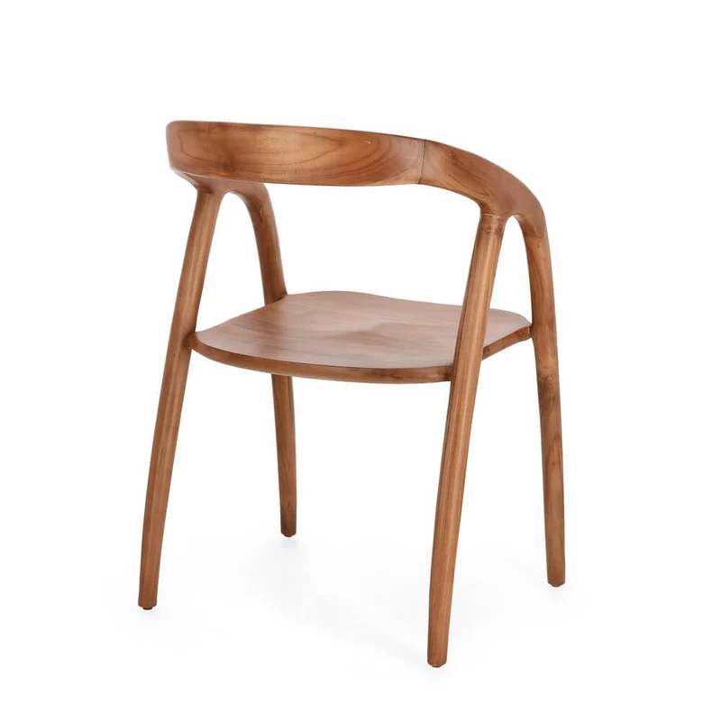 Set di 2 Sedie con Braccioli in Legno di Teak Naturale 54,5x56 - ELOISE