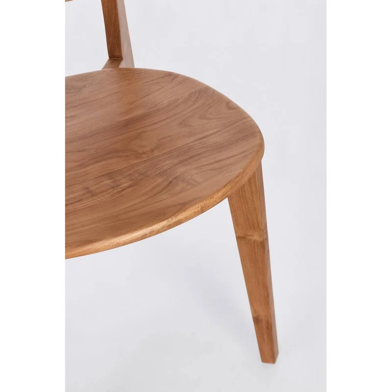Set di 2 Sedie in Legno Teak con Schienale in Rattan Intrecciato - ELOISE