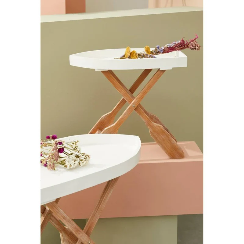 Tavolino Pieghevole in Legno con Gambe a Remo Stile Marino - ELLIOT