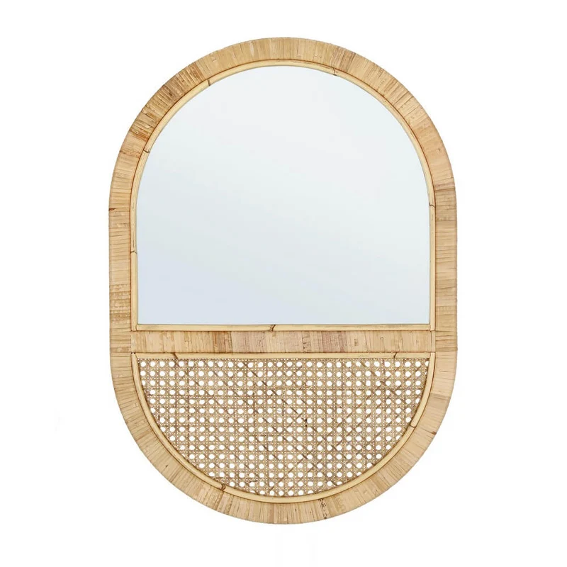 Specchio Ovale da Parete in Rattan con Intreccio Vienna - EDWARDS