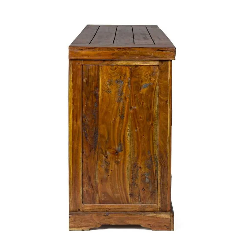 Credenza in Legno di Acacia Massello 3 Ante e 3 Cassetti Rustica - MANSION