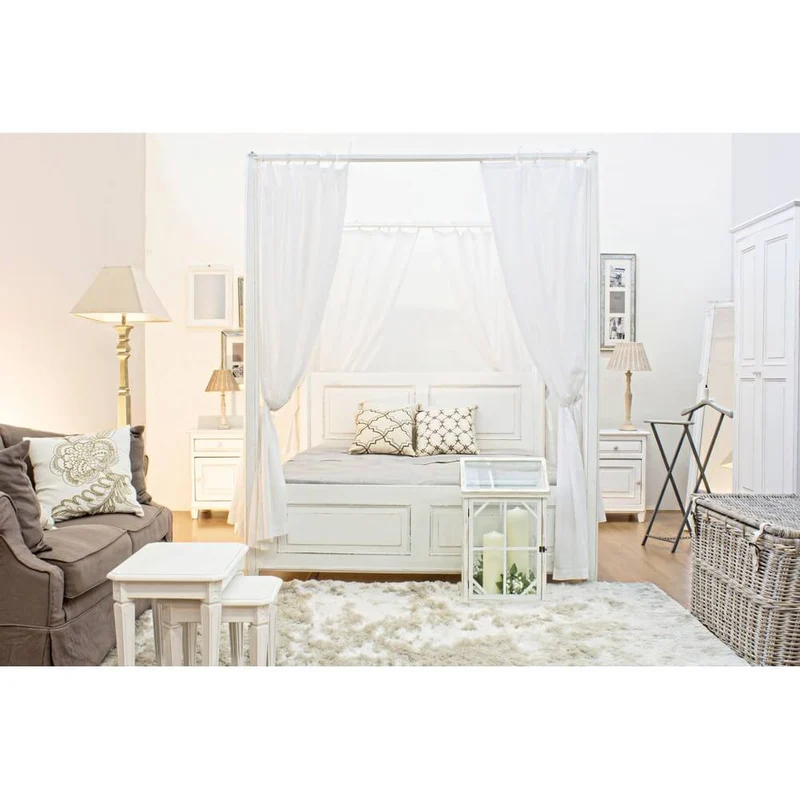 Cassettiera in Legno Mango Massello con 6 Cassetti Stile Shabby - CORINNE