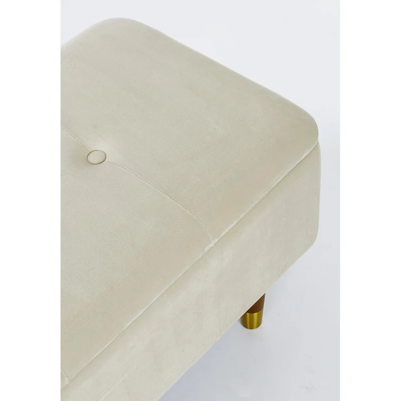 Panca contenitore imbottita in velluto con gambe in legno - COMFY