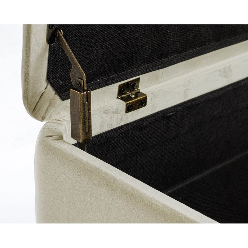 Panca contenitore imbottita in velluto con gambe in legno - COMFY