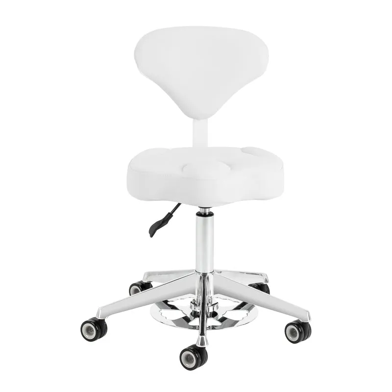 Sgabello Cosmetico Ergonomico con Sistema Bump-Up | 156-F (Bianco)