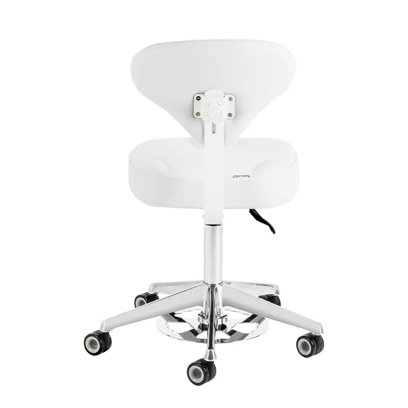 Sgabello Cosmetico Ergonomico con Sistema Bump-Up | 156-F (Bianco)