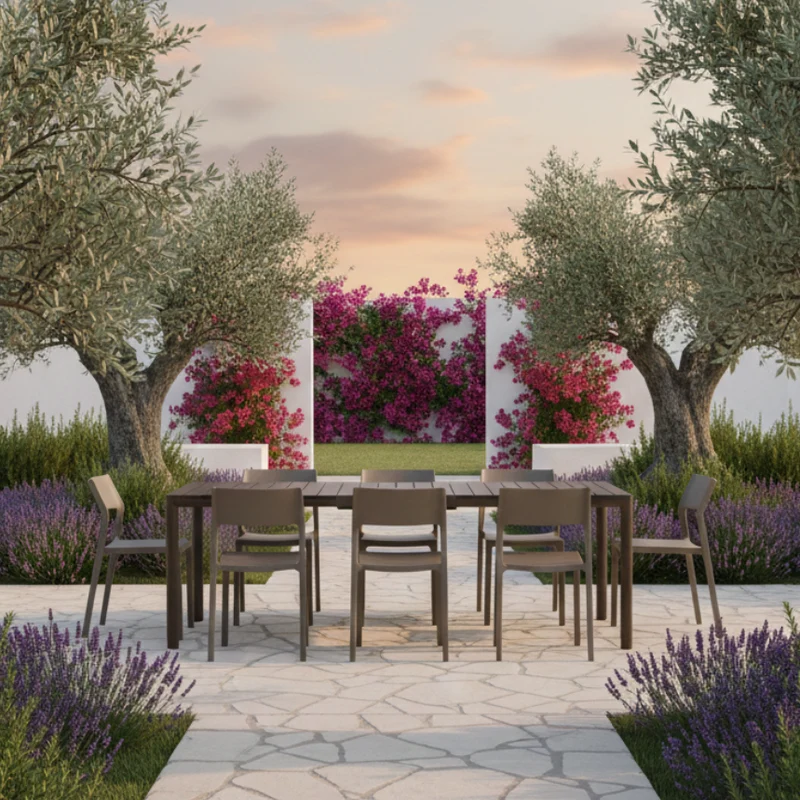 Set Tavolo "Tevere" Allungabile 150/210 cm con 6 Trill Bistrot "Made in Italy"